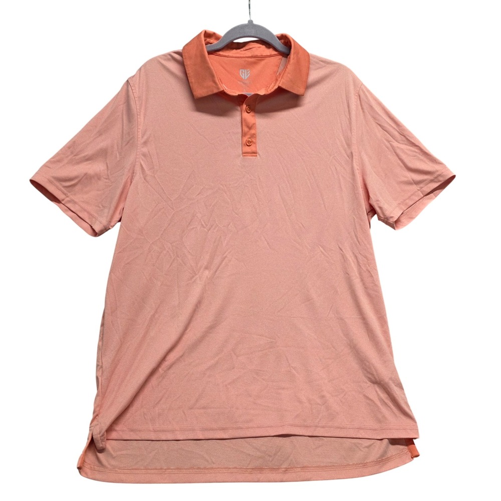 Graham Luxe Hamill Mens Golf‎ Polo Shirt Salmon Pink Coral GL12124 Large
